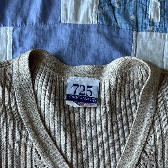 90s 725 Originals Women's Ribbed Knit Cardigan Cottagecore Cozycore Sweater - Picture 7 of 7